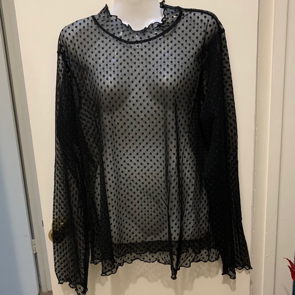 Ambiance Tops - Lace long sleeve turtleneck